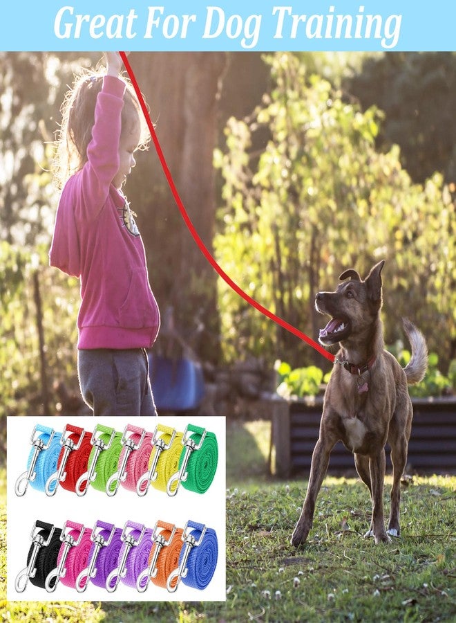 Lemecima 24 Pack Nylon Dog Training Leash Bulk 5 ft Dog Leash for Small and Medium Puppy Traction Rope for Training, Play, Camping, or Backyard, 12 Assorted Colors(Vibrant Colors) - Image 5